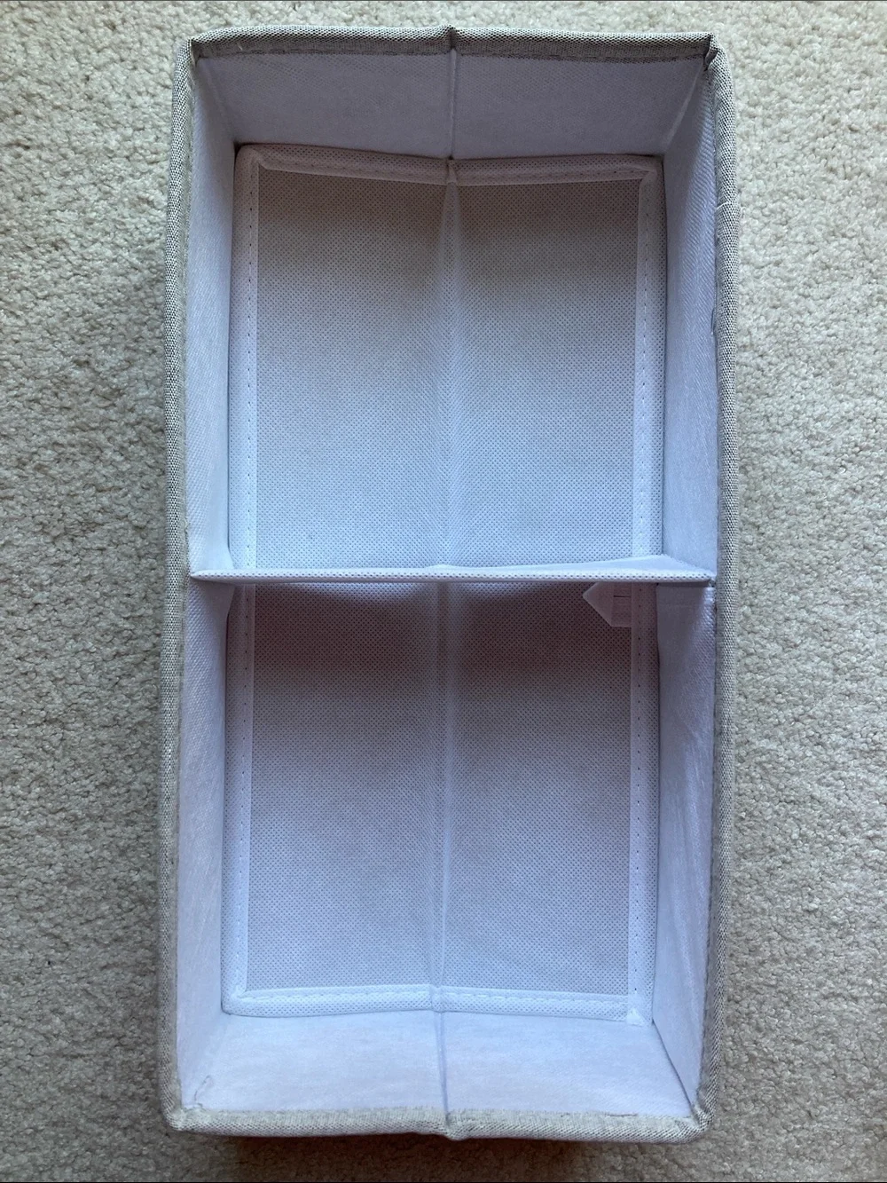 The Container Store bundle of two cocoa twill section drawer organizers
